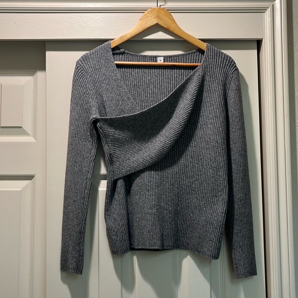Asymmetric neckline sweater
